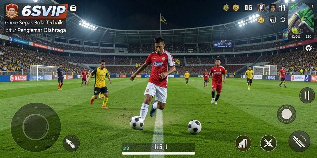 Tangkapan layar 6SVIP menampilkan momen mendebarkan dalam permainan sepak bola.