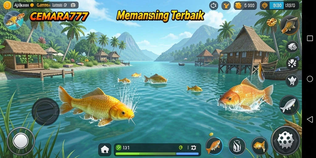 Screenshot CEMARA777 menampilkan suasana memancing yang realistis di lautan.