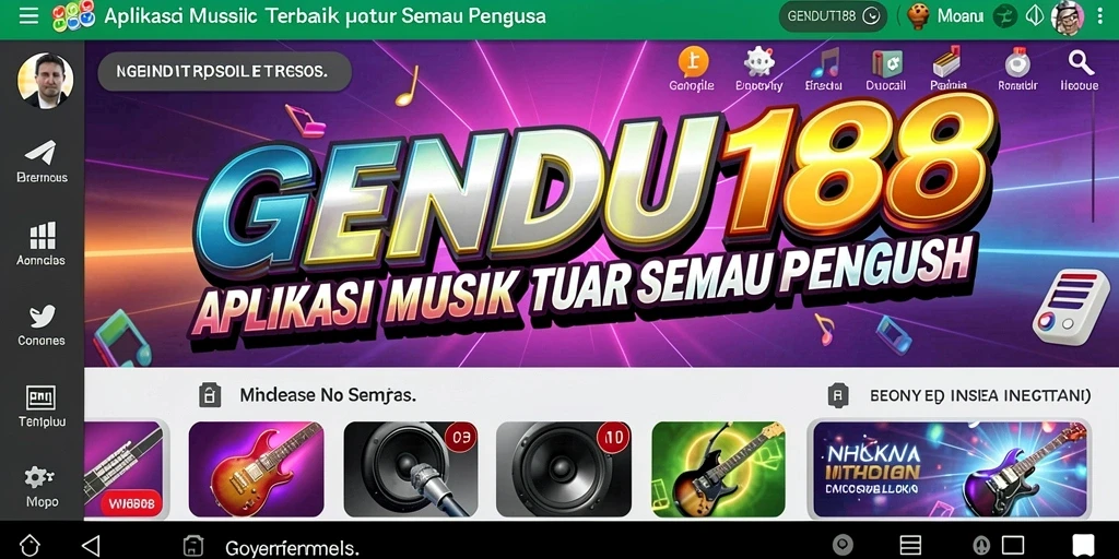 Screenshot GENDUT188 menampilkan antarmuka menarik untuk mendengar musik.