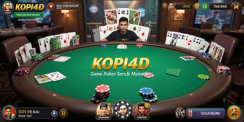 Tangkapan layar KOPI4D menampilkan pemain sedang bermain Poker dengan antusias.
