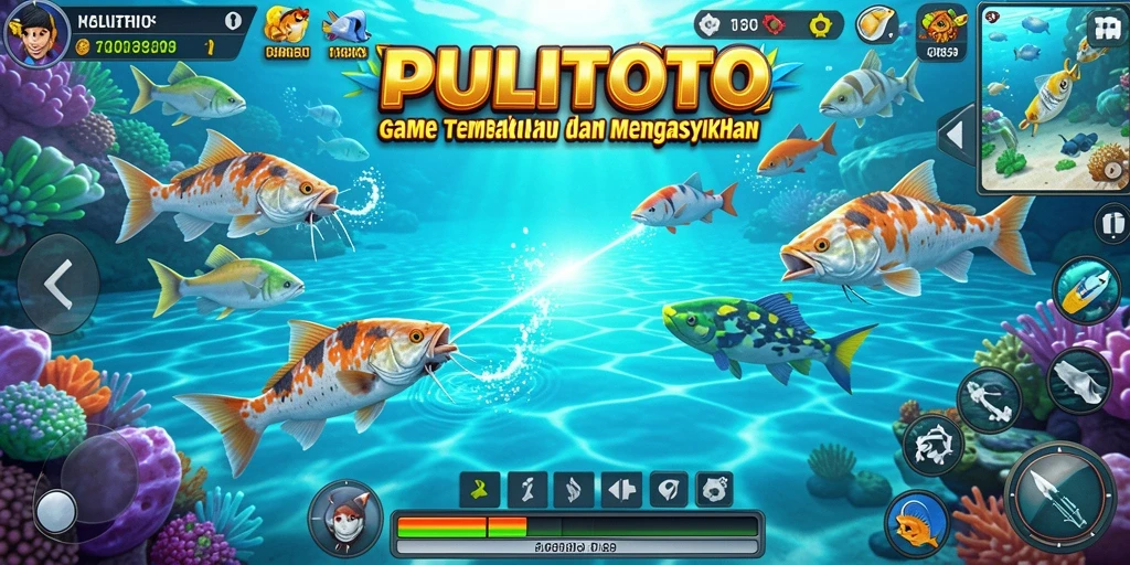 Screenshot gameplay menembak ikan di PULITOTO.